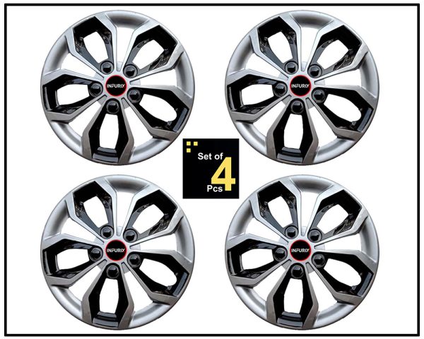 Vision (Vi01) Silver/Black Wheel Cover/Cap for All 14 Inch Cars (Size 14 Inch) (Set of 4 Pcs) (Press Fitting) - Image 3