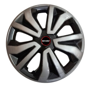 Wheel Cover for All 14 Inch Cars, Sporty Look/Dual Color Wheel Cover (Available in 14 Inch) (Set of 4 Pcs) (Press Fitting) Model- Breeza14 Silver-Black