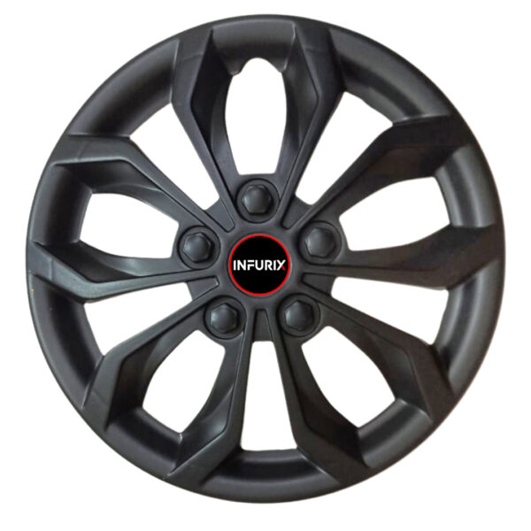 Vision (Vi01) Matt/Black Wheel Cover/Cap for All 15 Inch Cars (Size 15 Inch) (Set of 4 Pcs) (Press Fitting)