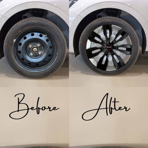 Wheel Cover for Maruti DZIRE (All VARIANTS) 14 Inch Silver/Black Wheel Cap (Available in 14 Inch) (Set of 4 Pcs) (Press Fitting) Model- DZIRE14 - Image 3