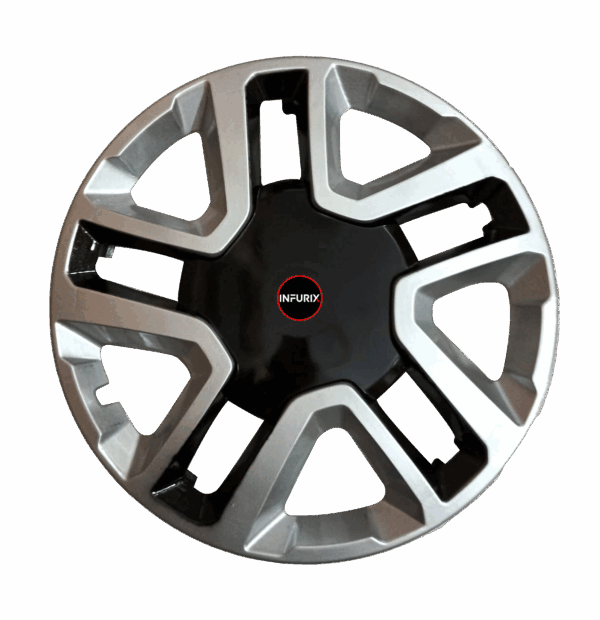 Maruti Suzuki Brezza Silver/Black Wheel Cover/Cap for All 15 Inch Cars (Size 15 Inch) (Set of 4 Pcs)