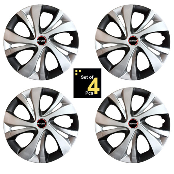 Swift Silver/Black Wheel Cover/Cap for All 14 Inch Cars (Size 14 Inch) (Set of 4 Pcs) (Press Fitting) - Image 3