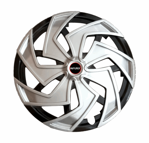 Spider Silver/Black Wheel Cover/Cap for All 15 Inch Cars (Size 15 Inch) (Set of 4 Pcs)
