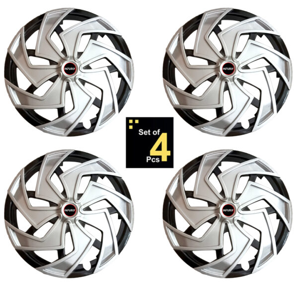 Spider Silver/Black Wheel Cover/Cap for All 15 Inch Cars (Size 15 Inch) (Set of 4 Pcs) - Image 2