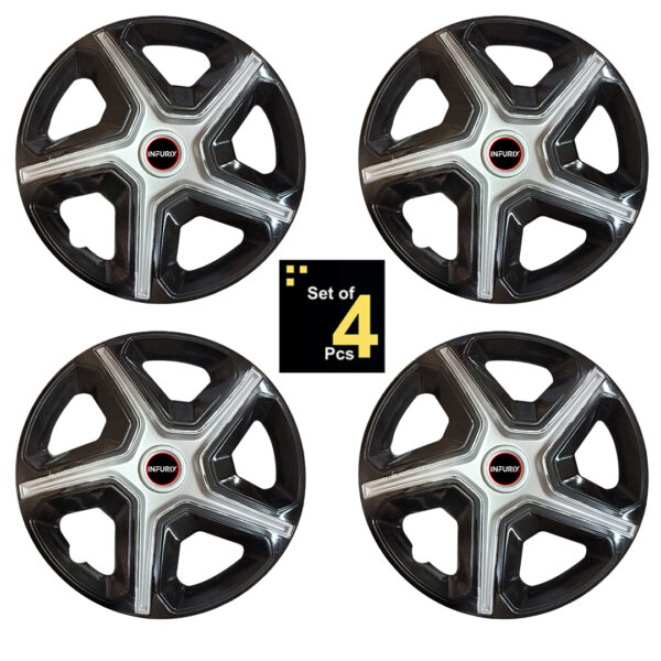 Tata Nexon Silver/Black Wheel Cover/Cap for All 15 Inch Cars (Size 15 Inch) (Set of 4 Pcs) - Image 3
