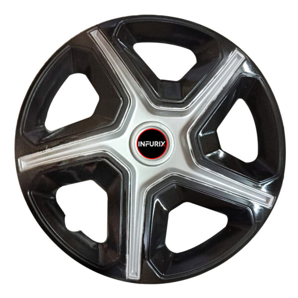 Tata Nexon Silver/Black Wheel Cover/Cap for All 15 Inch Cars (Size 15 Inch) (Set of 4 Pcs)