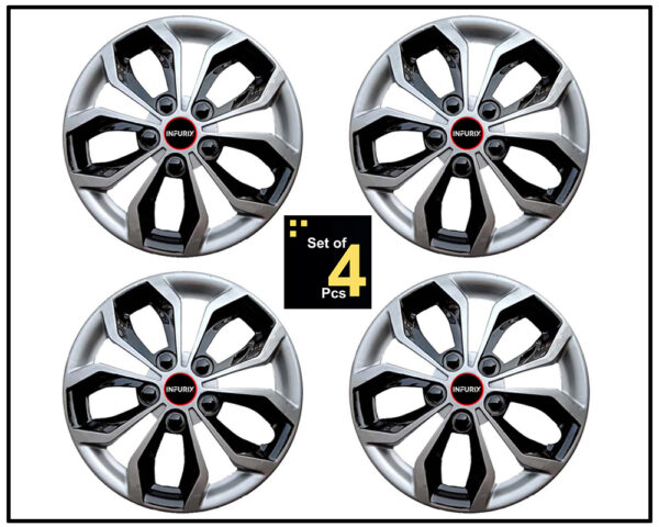 Vision (Vi01) Silver/Black Wheel Cover/Cap for All 14 Inch Cars (Size 14 Inch) (Set of 4 Pcs) (Press Fitting) - Image 2