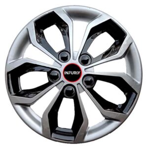 Vision (Vi01) Silver/Black Wheel Cover/Cap for All 14 Inch Cars (Size 14 Inch) (Set of 4 Pcs) (Press Fitting)