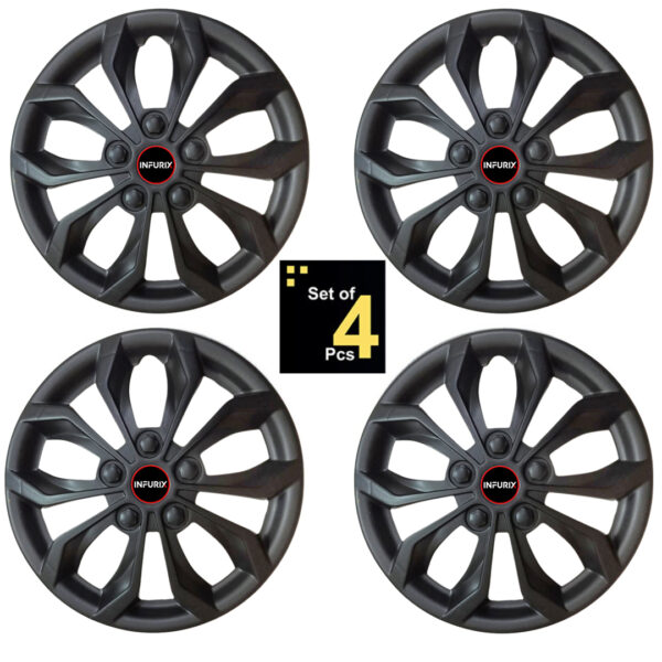 Vision (Vi01) Matt/Black Wheel Cover/Cap for All 15 Inch Cars (Size 15 Inch) (Set of 4 Pcs) (Press Fitting) - Image 2
