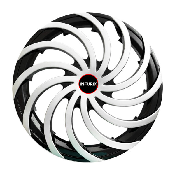 SNAKE (Sn01) Silver/Black Wheel Cover/Cap for All 13 Inch Cars (Size 13 Inch) (Set of 4 Pcs) (Press Fitting)