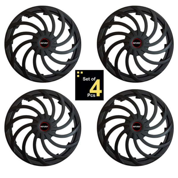 SNAKE Black Matte Wheel Cover/Cap for All 15 Inch Cars (Size 15 Inch) (Set of 4 Pcs) (Press Fitting) - Image 2