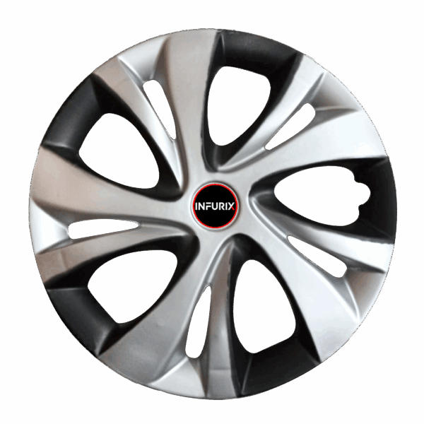 Swift Silver/Black Wheel Cover/Cap for All 14 Inch Cars (Size 14 Inch) (Set of 4 Pcs) (Press Fitting)