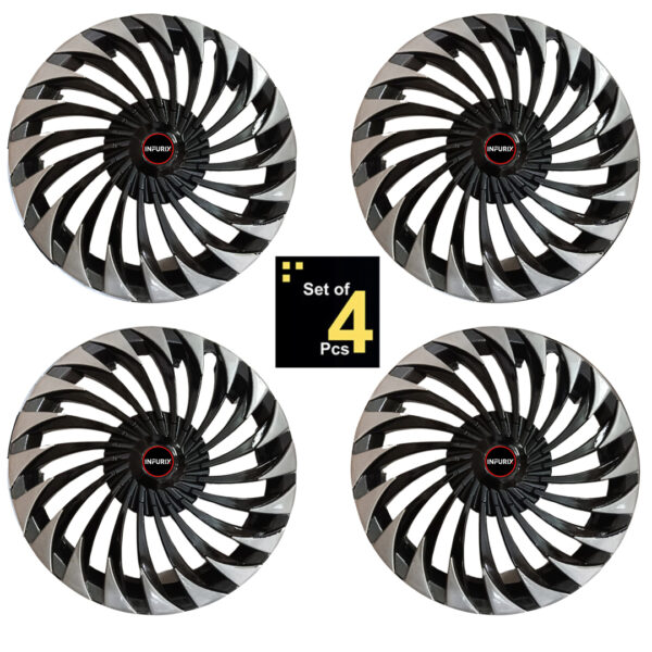New Swing Silver/Black Wheel Cover/Cap for All 15 Inch Cars (Size 15 Inch) (Set of 4 Pcs) - Image 2
