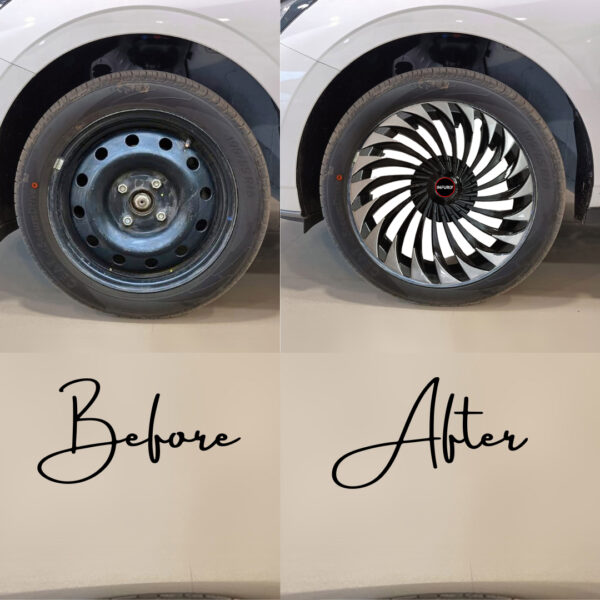 New Swing Silver/Black Wheel Cover/Cap for All 15 Inch Cars (Size 15 Inch) (Set of 4 Pcs) - Image 3