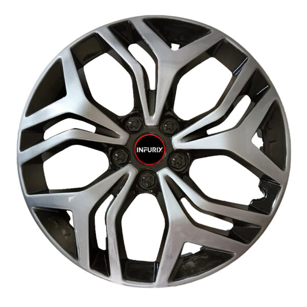 Wheel Cover Silver/Black for All 14 Inch Cars (Size 14 Inch) (Set of 4 Pcs) (Press Fitting) (R14) Model:Jaguar