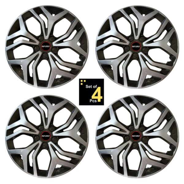 Wheel Cover Silver/Black for All 14 Inch Cars (Size 14 Inch) (Set of 4 Pcs) (Press Fitting) (R14) Model:Jaguar - Image 2